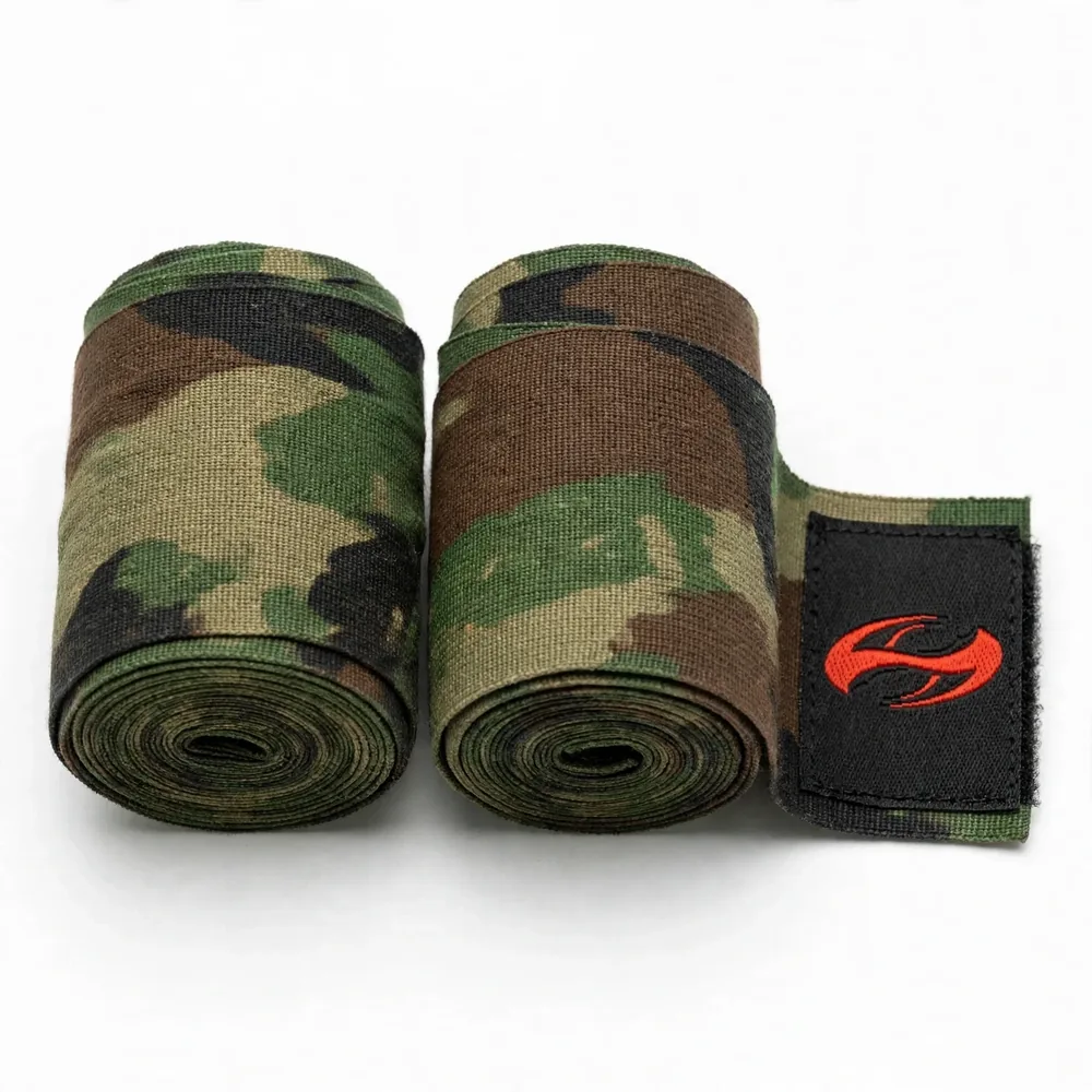 Green and brown camouflage Holo Fight Gears hand wraps