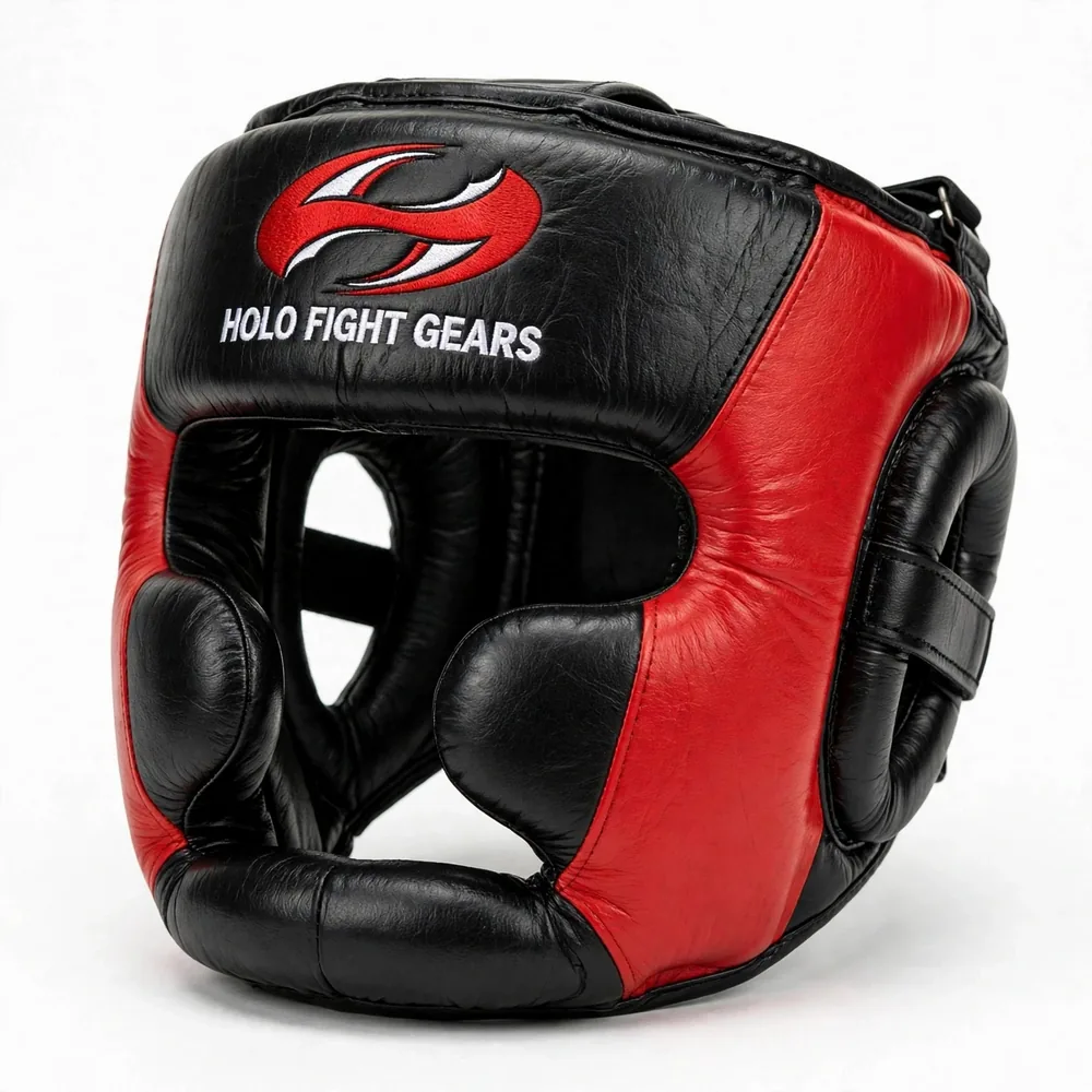 Black and red Holo Fight Gears head guard