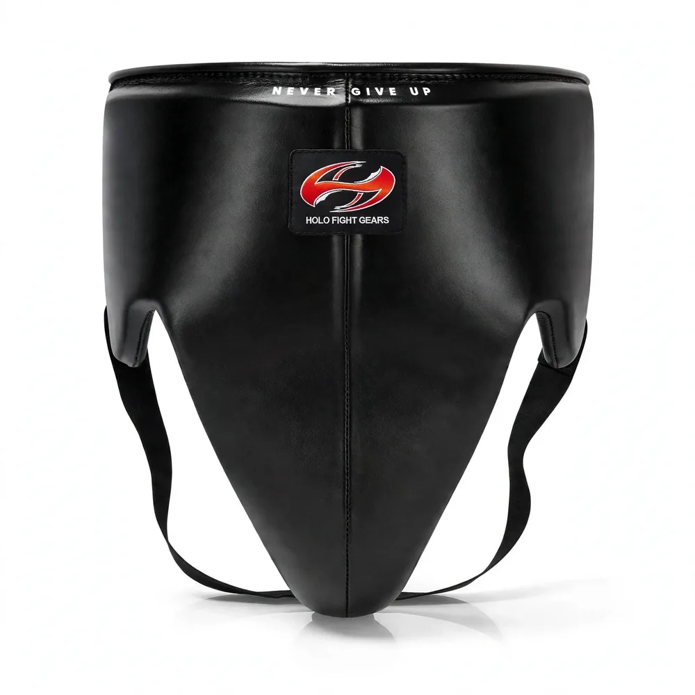 Black Holo Fight Gears leather groin guard