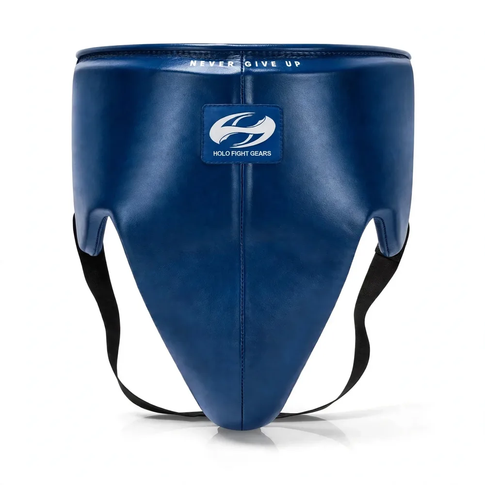 Blue Holo Fight Gears leather groin guard