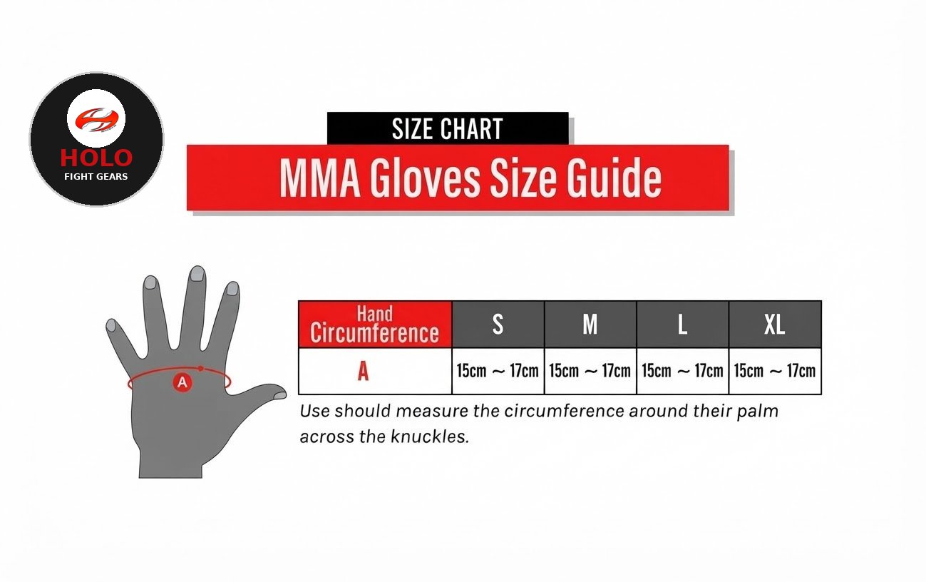 Holo Fight Gears MMA gloves size guide