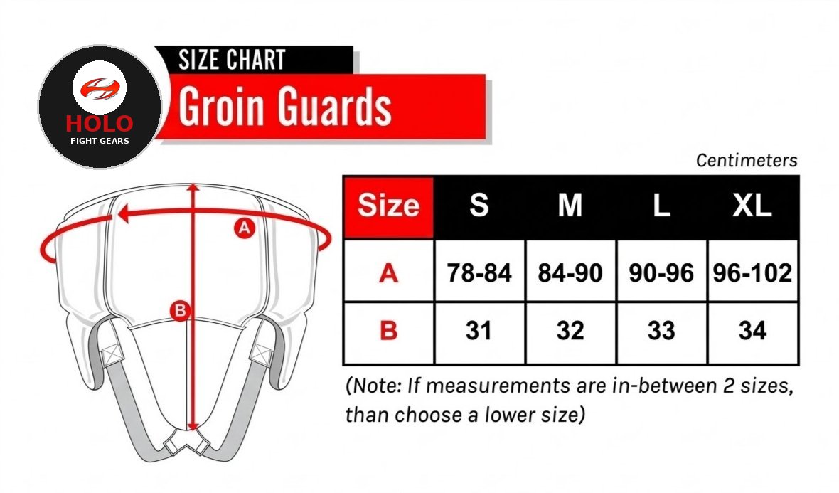 Holo Fight Gears groin guards size chart