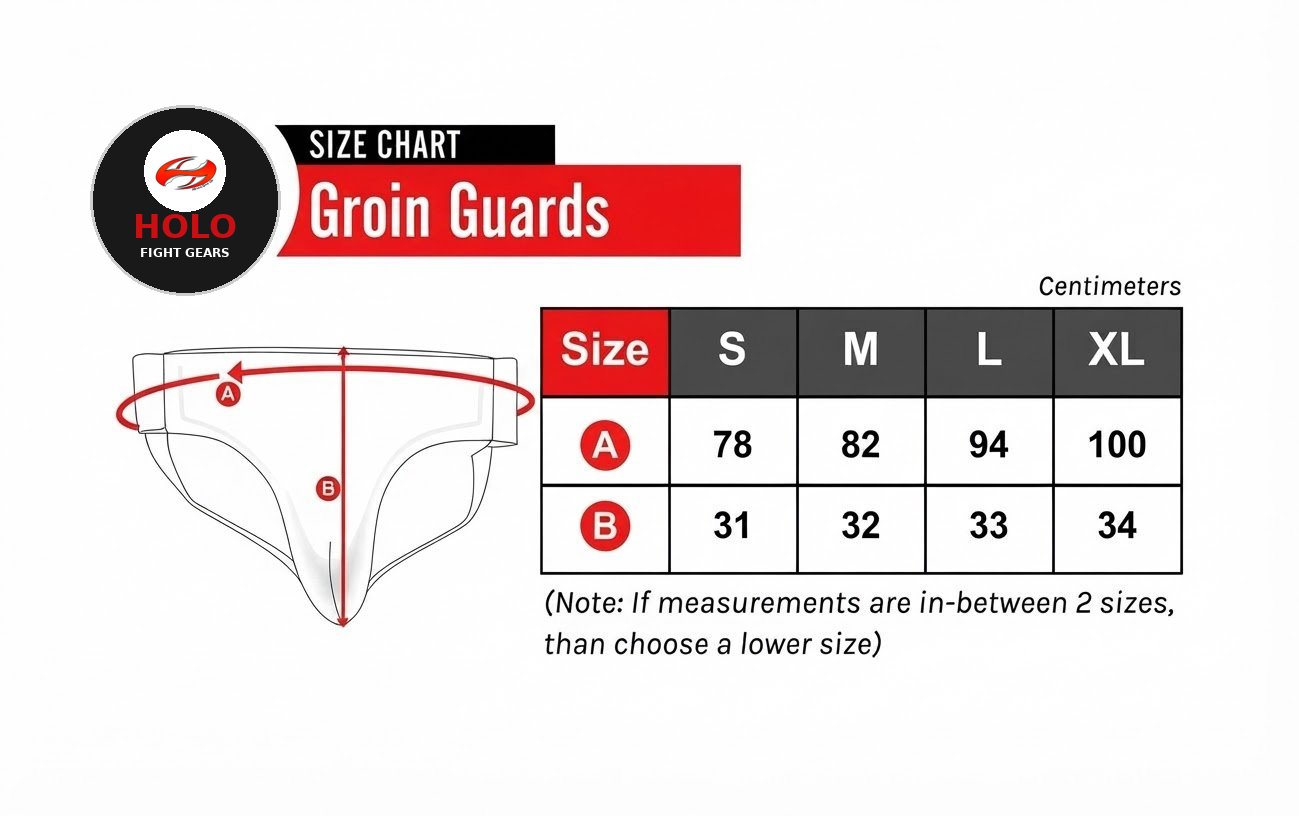 Holo Fight Gears groin guards size chart